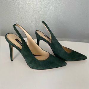 Nine West Women's Feather Pointy Toe Slingback Pumps